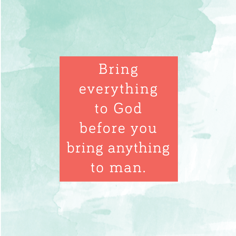 Kenneth Chin | Bring everything to God before you bring anything to man.